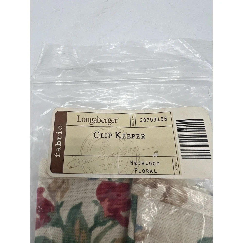 Longaberger‎ Clip Keeper Basket- Heirloom Floral - Liner Only -NIP